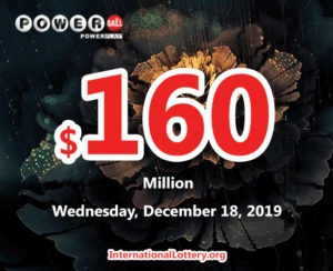 一名马里兰州的玩家赢得了100万美元；至2019年12月18日，Powerball 奖池增至1.6亿美元。