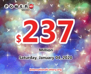 2020年1月1日的Powerball结果：现在的头奖是2.37亿美元。
